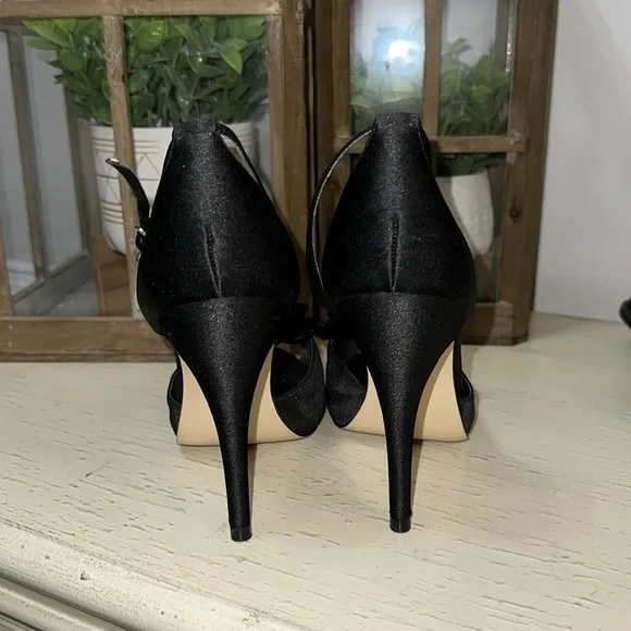 Nina New York Black Satin Heel size 9.5M - Picture 3 of 5